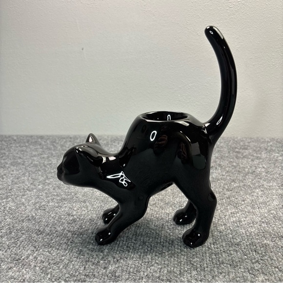 Partylite Black Cat Halloween Tealight Votive Candle Holder Arched Back P9415 - Picture 3 of 16